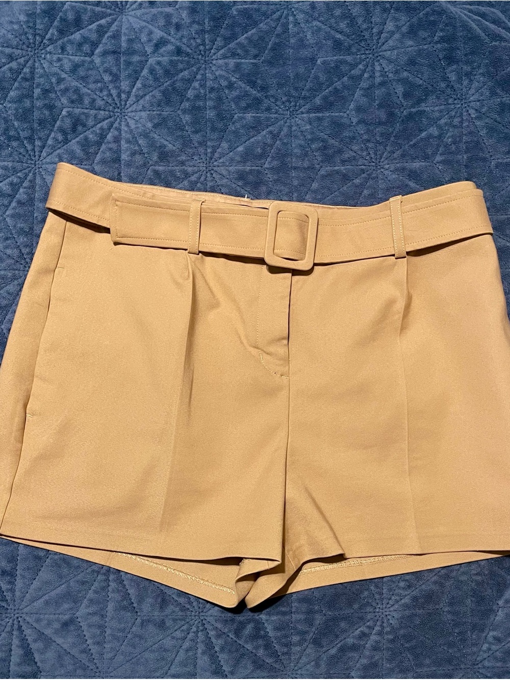 Express Tan Shorts with Branded Waist Label